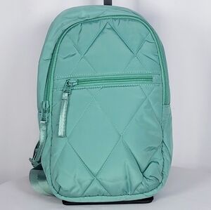 Vera Bradley Mint Green Quilted Sling Backpack Crossbody Bag Lightweight